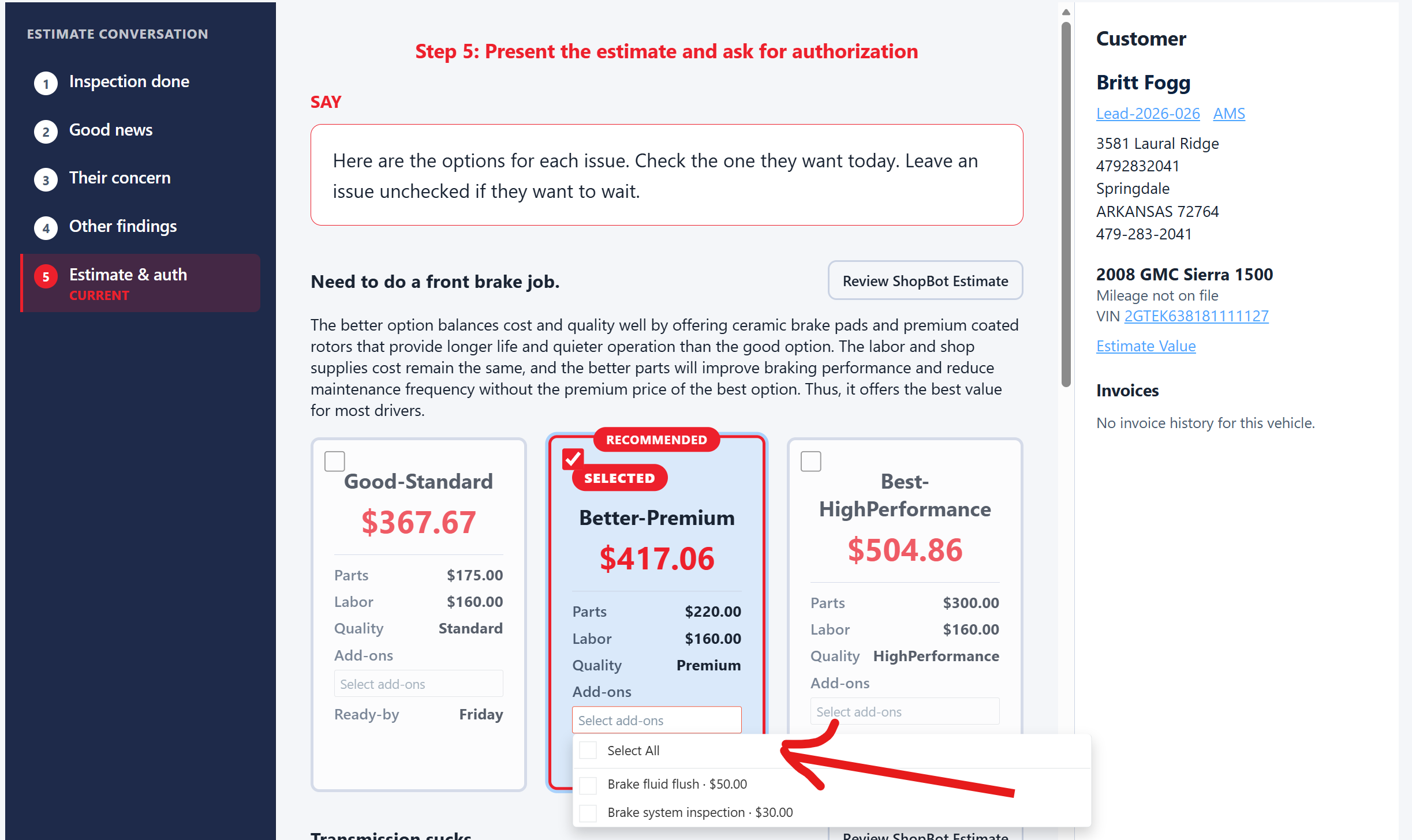 ShopOps upsell recommendations